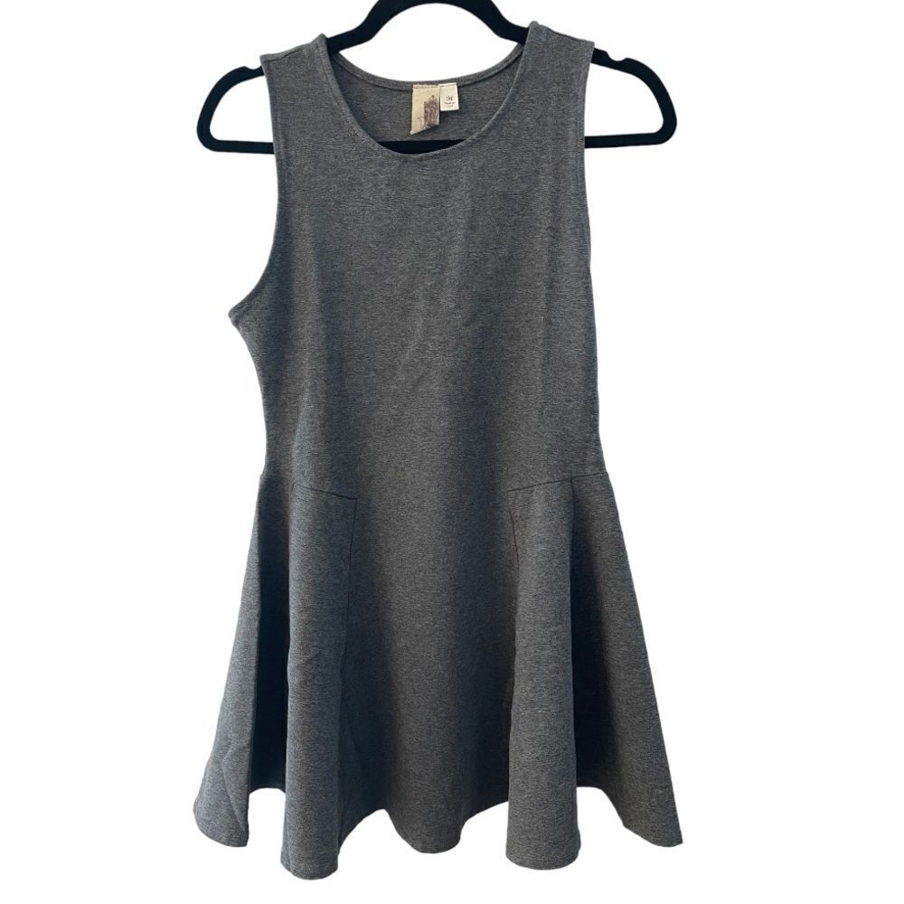 ‎SLEEVELESS FIT N FLARE GREY DRESS